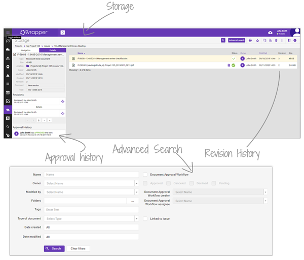 qmsWrapper Document Management – storage, approval history and advanced search for QMS compliance